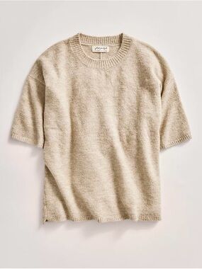 Free People Women's Short-Sleeve Crewneck Margot soft spun sweater tee